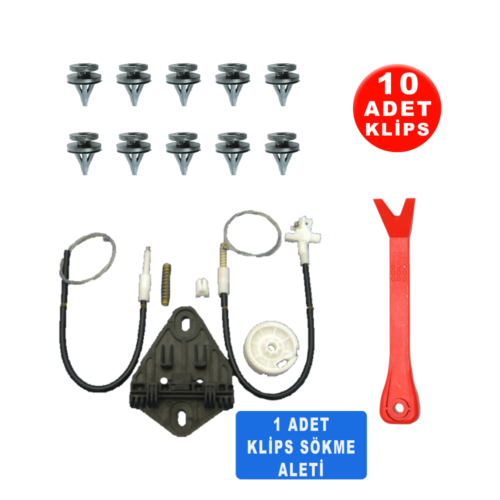 Set Cam R Arka Renault Megane 1 1996-2003 (Klips + Aparatlı) 7700834342 - 1