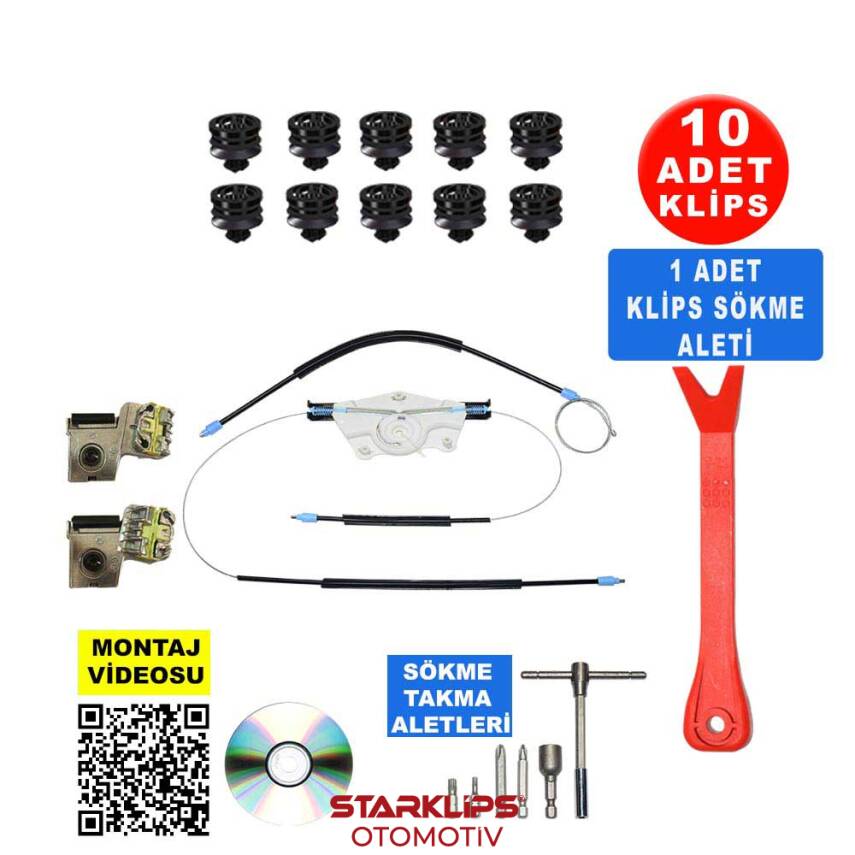 Set Cam R Metal Ayaklı 1Jm898462 VW Golf 4 Bora 1998-2005 Sarmalı + El Takımı - 1