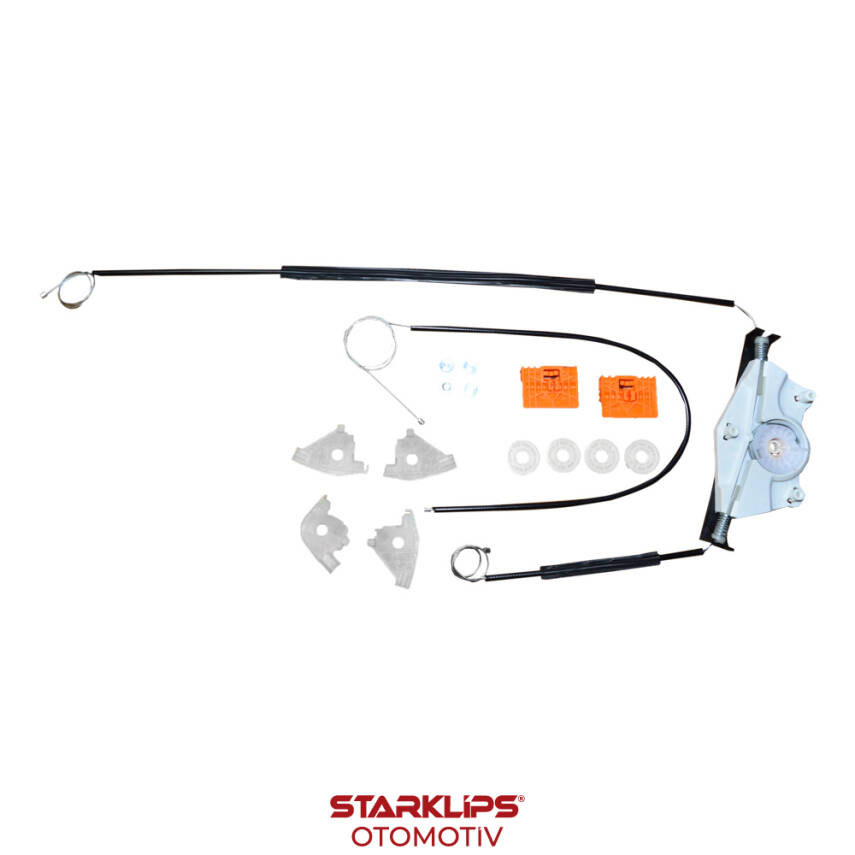 Set Cam R Ön Audi A4 B6-B7 2000-2008 Sarmalı (Klips + Aparat + Köşe makara yataklı ) 8E0837462 - 1