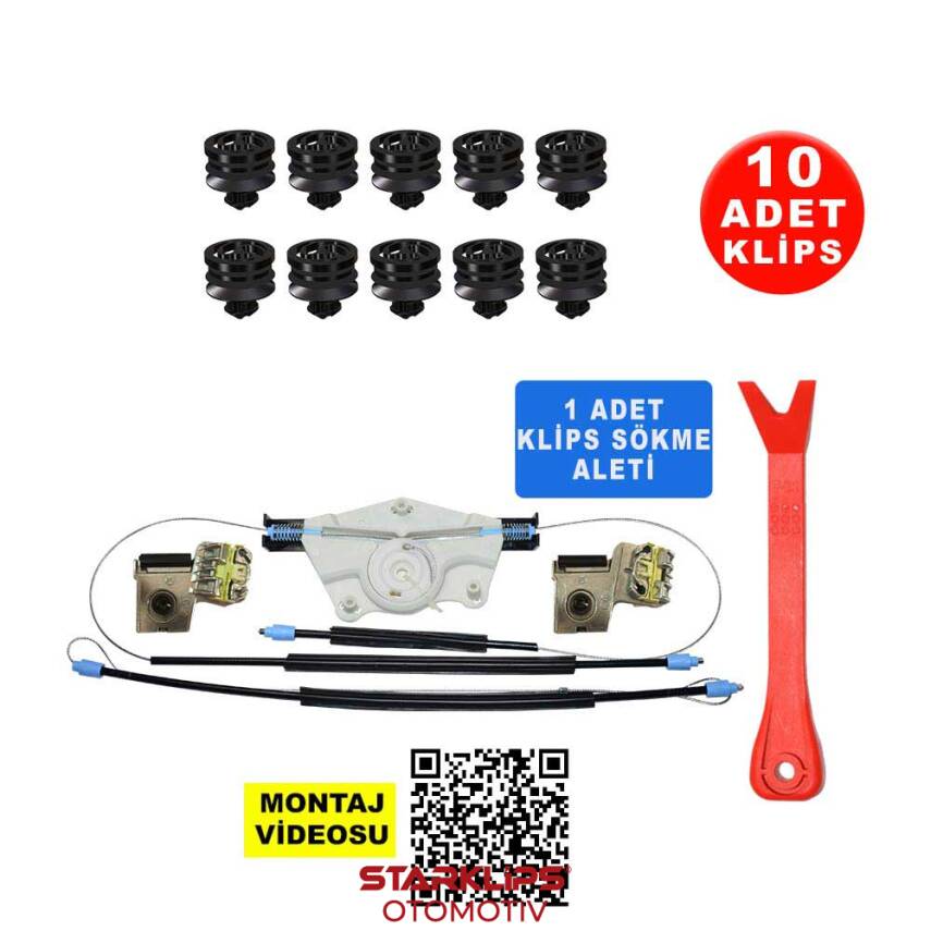 Set Cam R Ön Metal Ayaklı VW Golf 4 Bora 1998-2005 (Klips + Aparat) 1J4837462 - 1