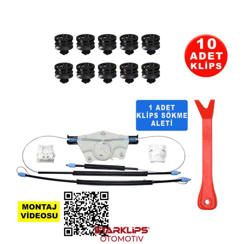 Set Cam R Ön Plastik Ayaklı VW Golf 4 Bora Sarmalı 1998-2005 (Klips + Aparatlı) 1J4837462 - 1