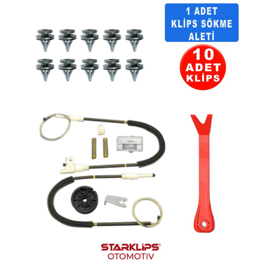 Set Cam R Ön Renault Megane 1 1996-2003 (Klips + Aparatlı) 7700834346 - 1