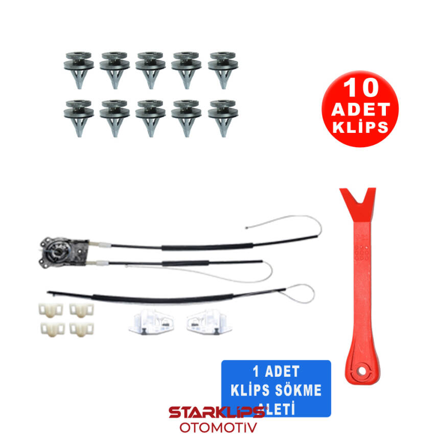 Set Cam R Ön Renault Megane 2 2002-2008 (Klips + Aparatlı ) 8201010925-8200325135 - 1