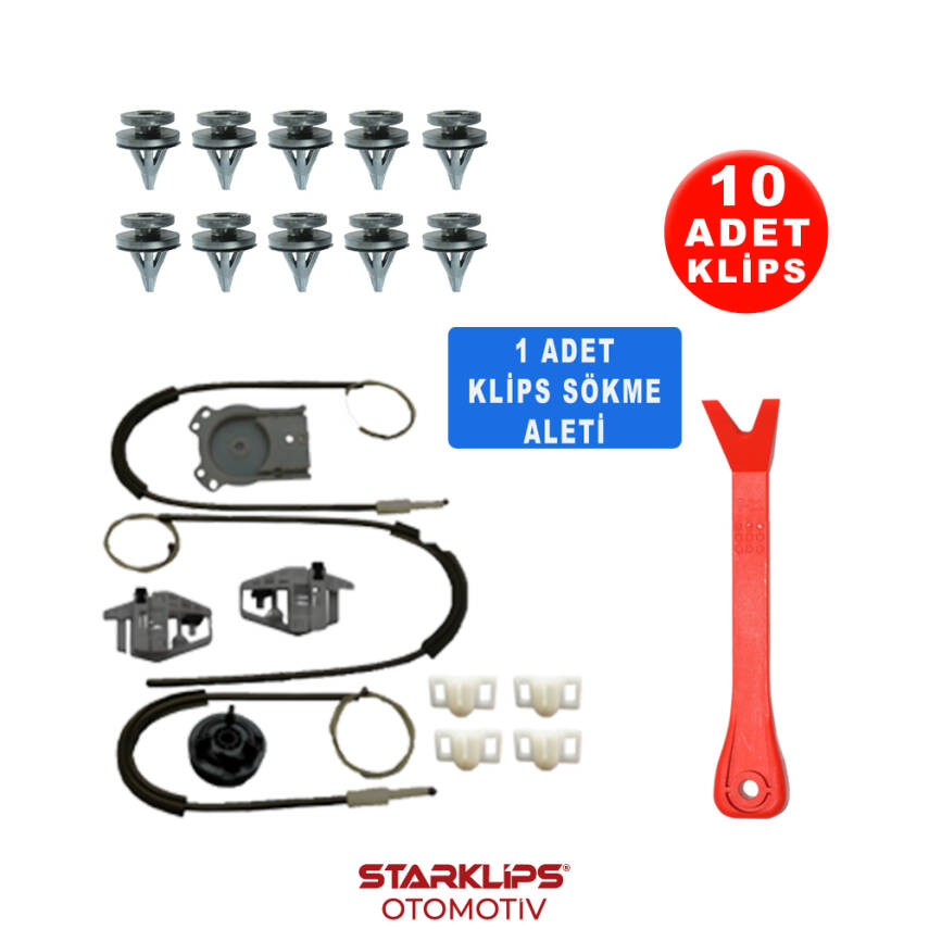 Set Cam R Ön Renault Megane 2 2002-2008 (Klips + Aparatlı ) 8201010925-8200325135 - 1