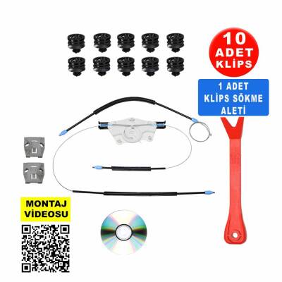 Set Cam R Plastik Ayaklı 1Jm898461 VW Golf 4 Bora ı + Montaj Set - 
