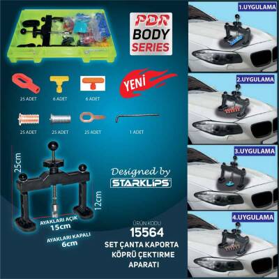 Set Çanta Kaporta Köprü Çektirme Aparatı En14cm Yükseklik 26cm 164 Prç - 