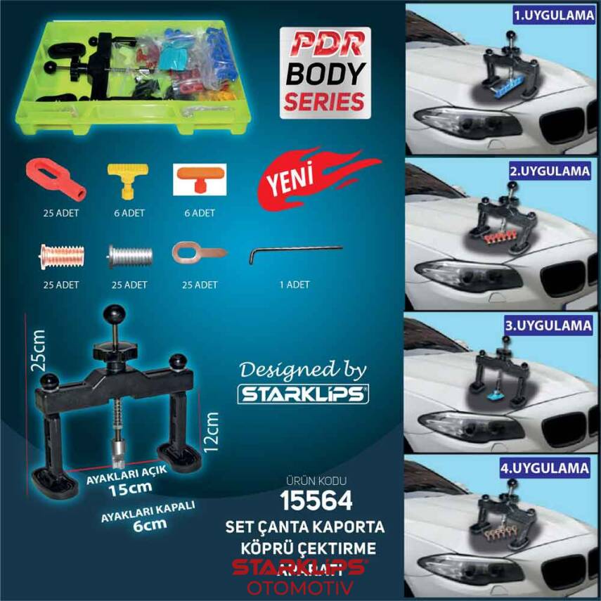 Set Çanta Kaporta Köprü Çektirme Aparatı En14cm Yükseklik 26cm 164 Prç - 1