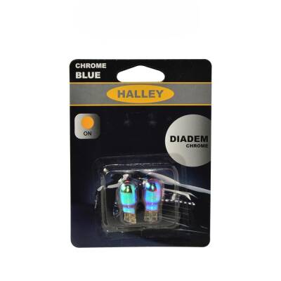 Set Diadem Ampul Dipsiz 12V W18W Halley Chrome Bule - 