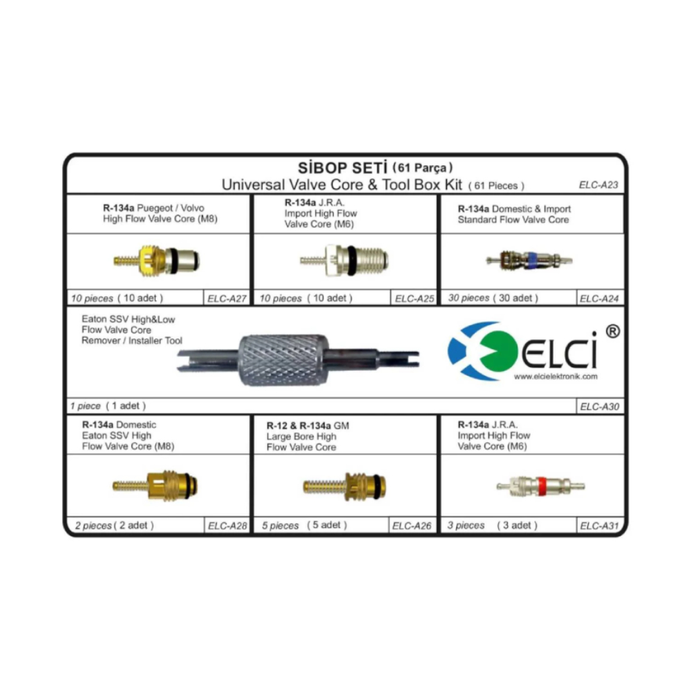Set Klima Gaz Sibop Tamir 61 Parça - 