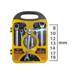 Set Kombine Anahtar Cırcırlı 7 Adet (8-10-12-13-14-17-19mm) Force - 