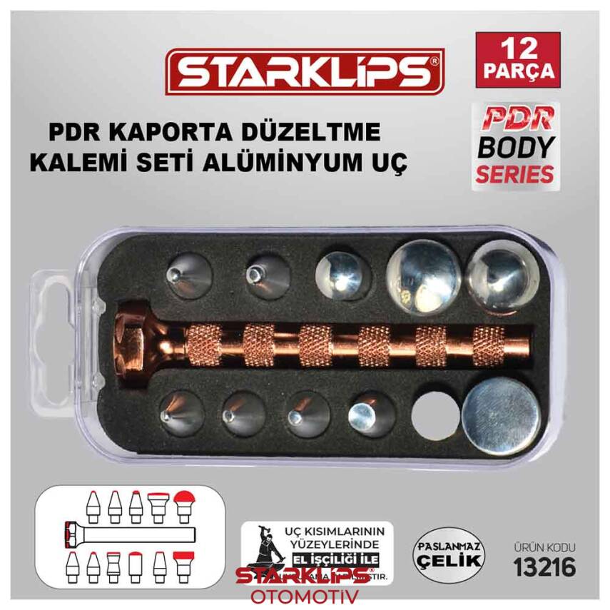 Set Kutu Alüminyum Uç Kaporta Düzeltme Kalemi 12 Parça PDR - 1