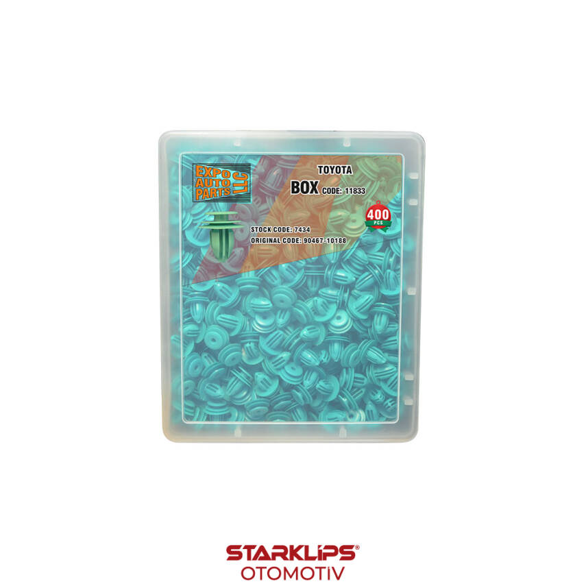 Set Kutu Klips Kapı Döşeme Yeşil 90467-10188 Toyota 400 Parça - 1