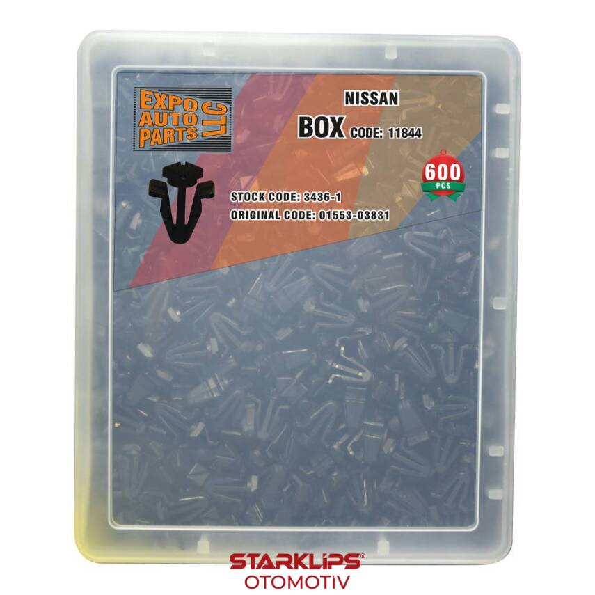 Set Kutu Klips Panjur Siyah 01553-03831 Nissan 600 Parça - 1
