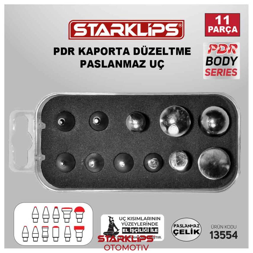 Set Kutu Paslanmaz Uç Çelik 11 Parça PDR - 1