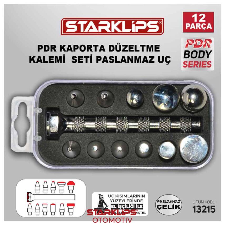 Set Kutu Paslanmaz Uç (Çelik) Kaporta Düzeltme Kalemi 12 Parça PDR - 1