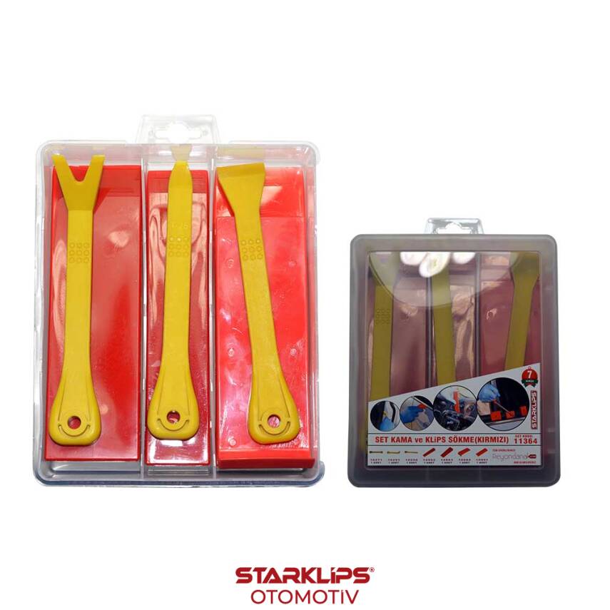 Set Kutu Plastik Kırmızı Kama - Plastik Sökme ve Kazıyıcı 7 Parça - 1