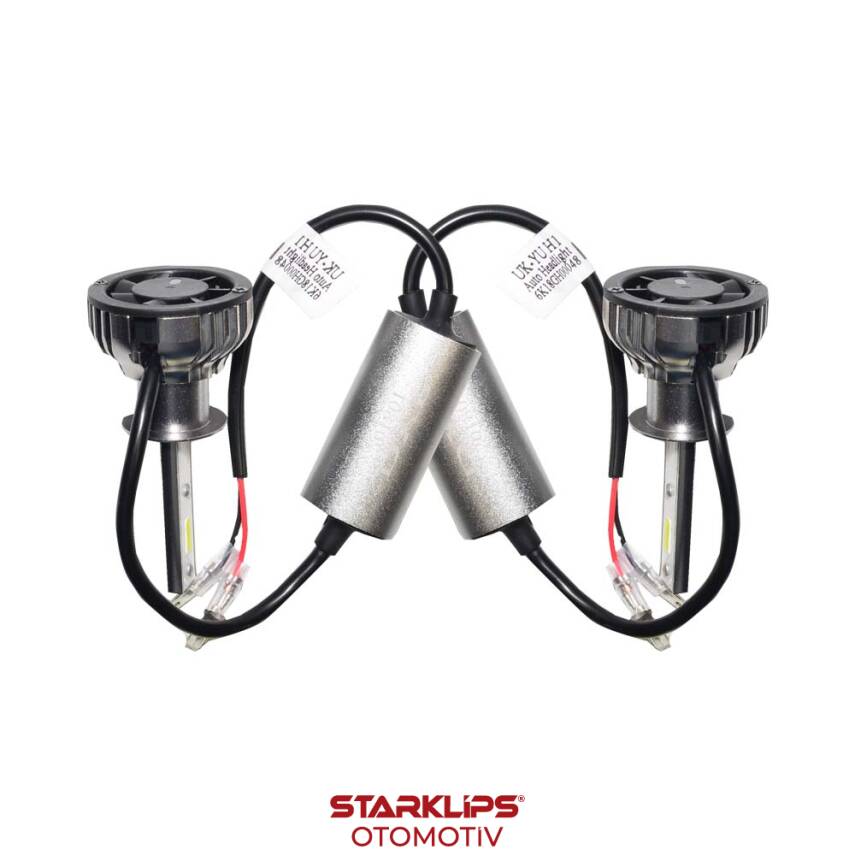Set Led Xenon Far H1 Headlight 6000K 30W Kısa V8 MEC - 1