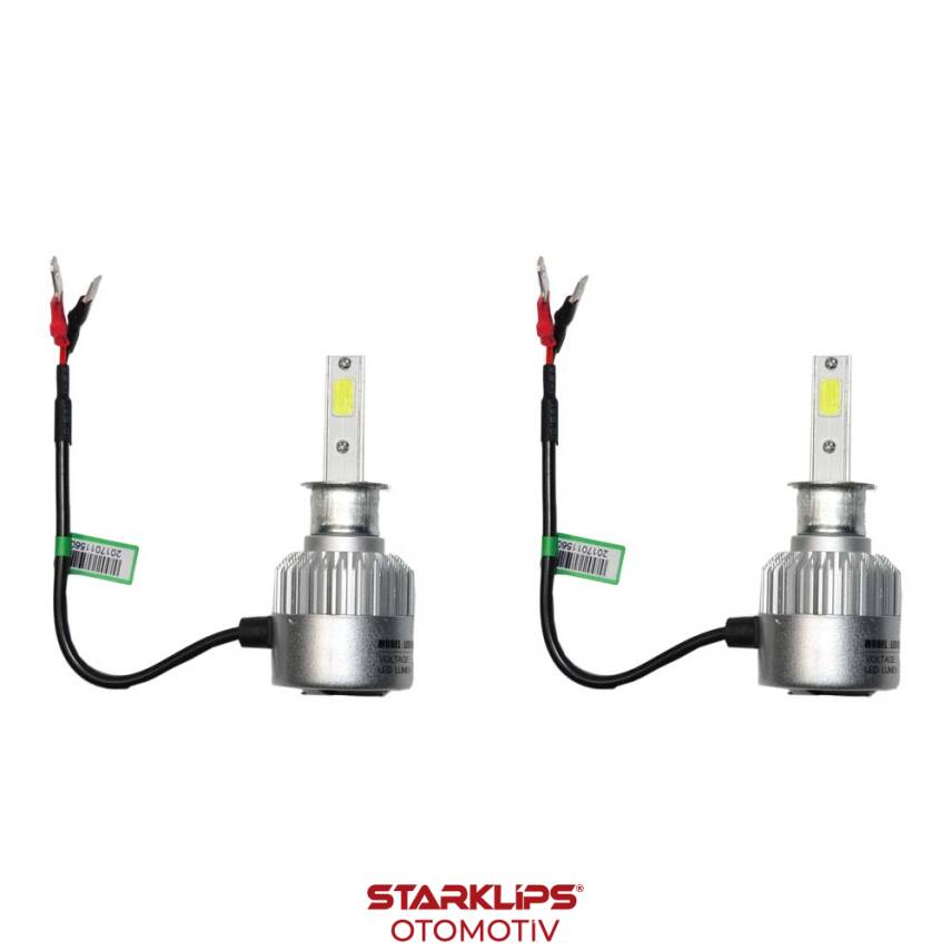 Set Led Xenon Far H3 36W Headlight 6500K C6 - 1