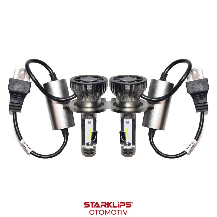 Set Led Xenon Far H4 Headlight 6000K 30W Kısa V8 MEC - 1