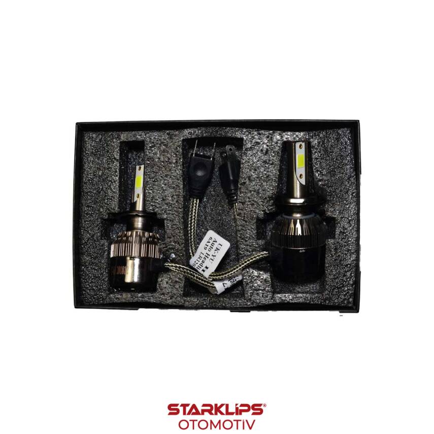 Set Led Xenon Far H7 36W Headlight 6500K C6 - 1