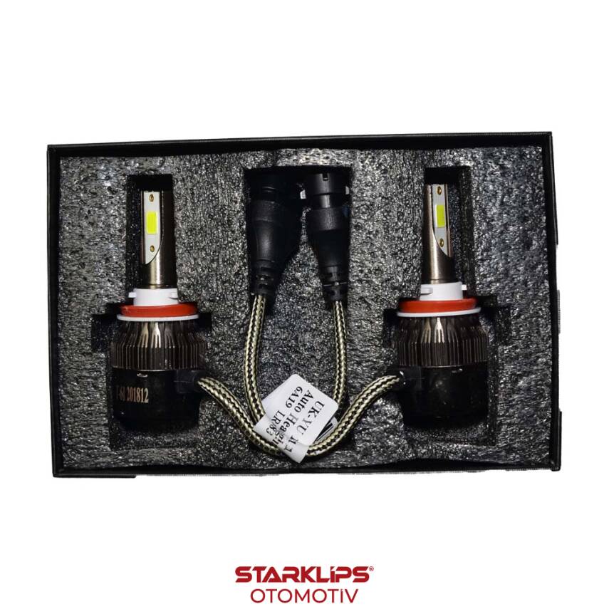 Set Led Xenon Far H8 H9 H11 36W Headlight 6500K C6 - 1