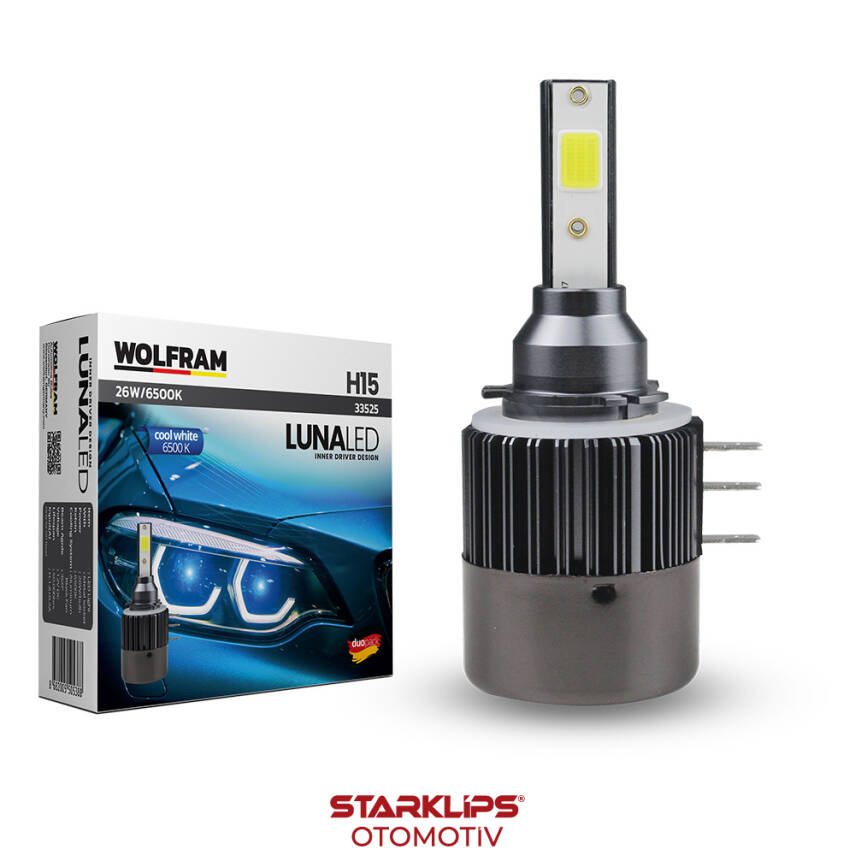 Set Led Xenon H15 Cool White Luna Wolfram - 1