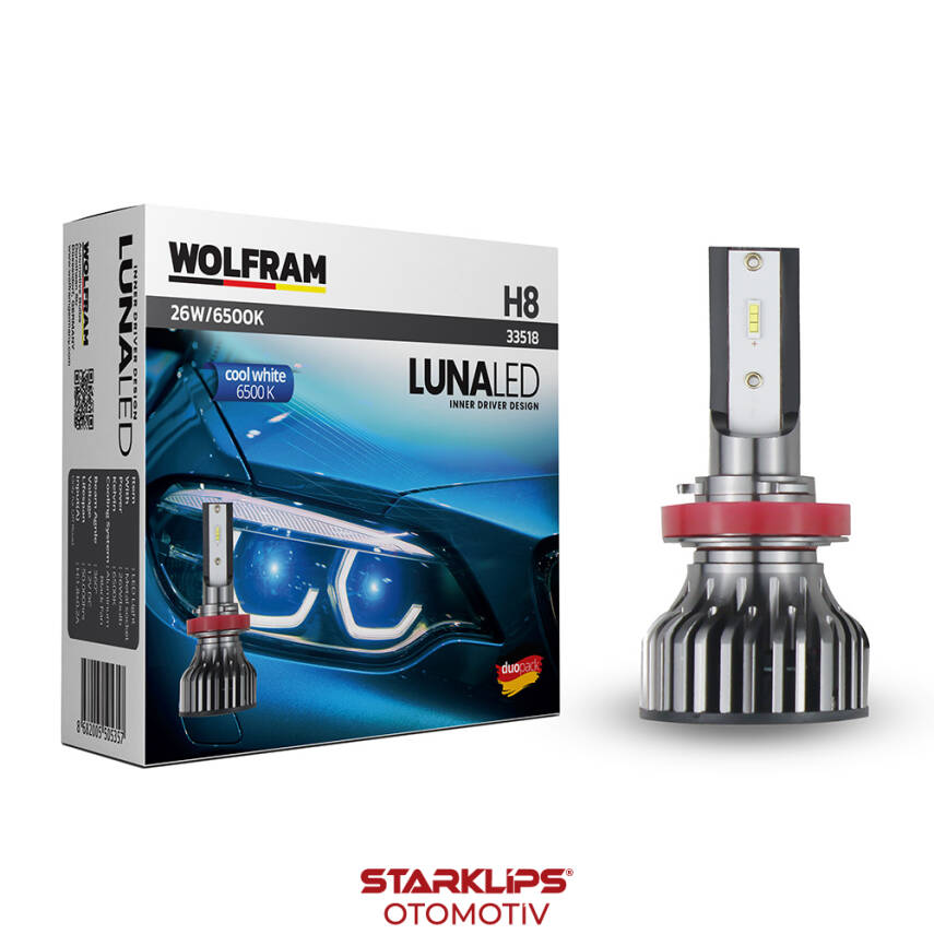 Set Led Xenon H8 Cool White Luna Wolfram - 1
