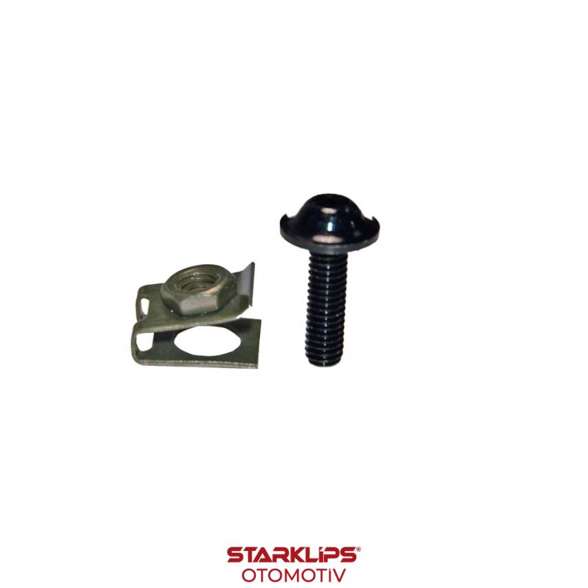 Set Motorsiklet Civatası Allen Ve Maşa Somun M6 Aluminyum Siyah 2 Ad - 1