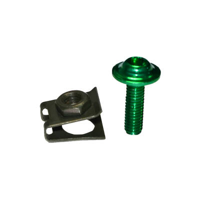 Set Motorsiklet Civatası Allen Ve Maşa Somun M6 Aluminyum Yeşil 2 Ad - 