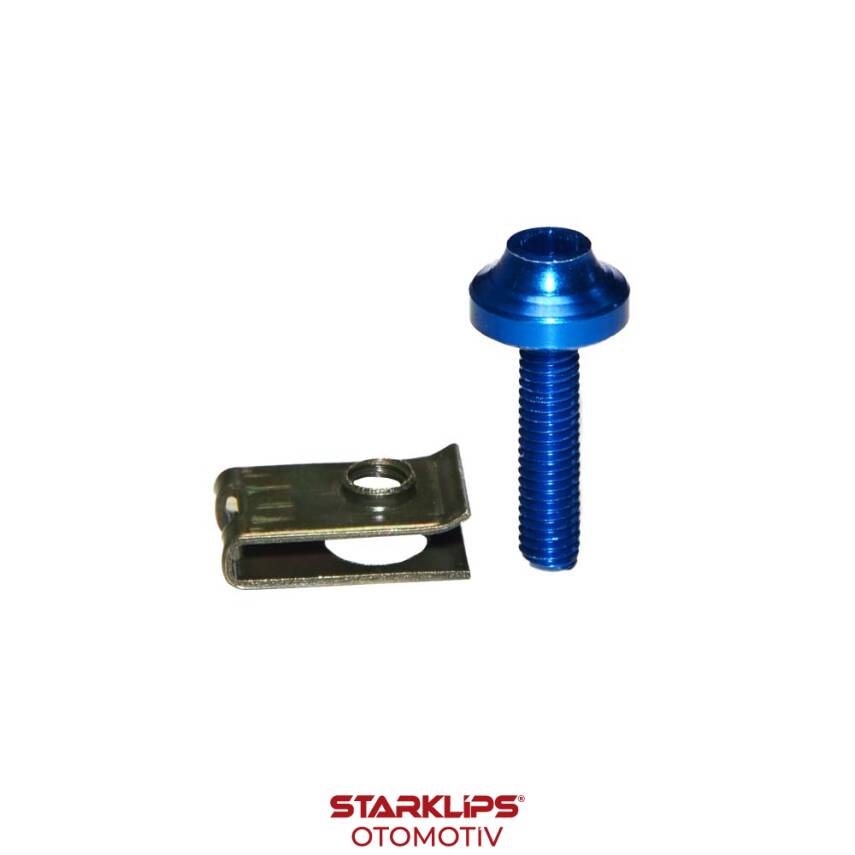 Set Motorsiklet Grenaj Vidası M5 Aluminyum Mavi 2 Ad - 1