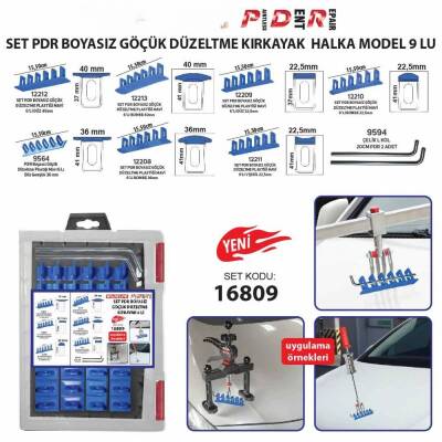 Set Pdr Boyasız Göçük Düzeltme Kırkayak Halka Model 9 Lu - 