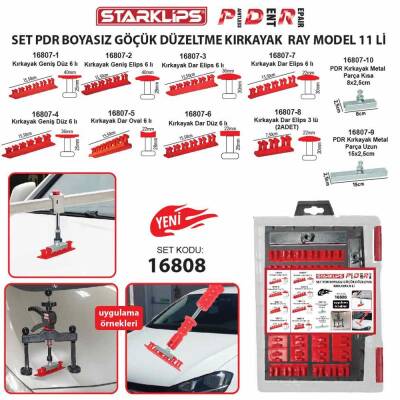 Set Pdr Boyasız Göçük Düzeltme Kırkayak Ray Model 11 Li - 