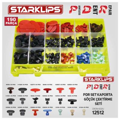 Set PDR Boyasız Göçük Düzeltme Plastiği 190 Parça No2 - 