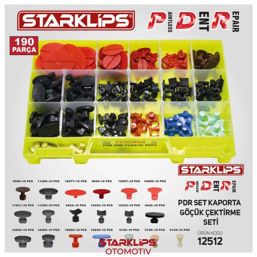 Set PDR Boyasız Göçük Düzeltme Plastiği 190 Parça No2 - 1