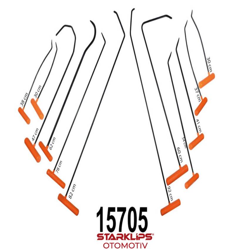 Set PDR Çubuk Alüminyum Boyasız Göçük Düzeltme 12 Parça - 1