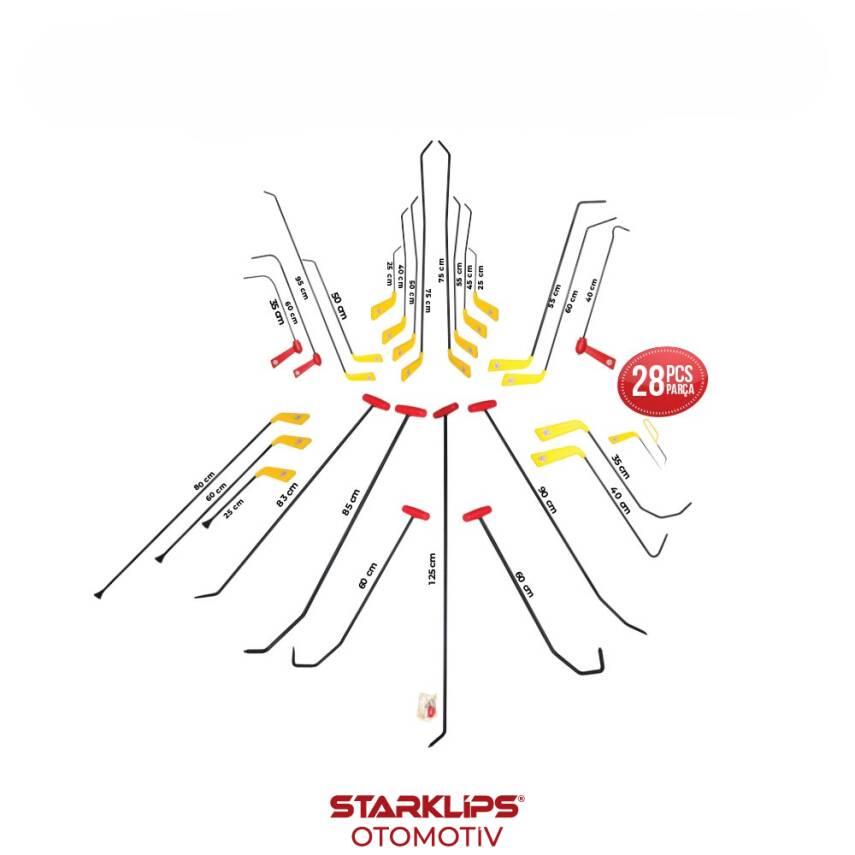 Set PDR Çubuk Boyasız Göçük Düzeltme 28 Parça Sustalı - 1