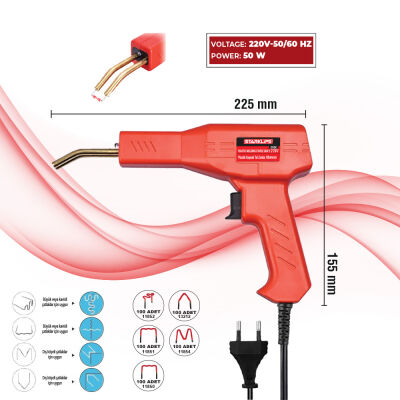 Set Plastik Kaynak Tabanca ( Tampon Tamir Elektirikli 5x100Adet Zımba ) - 1