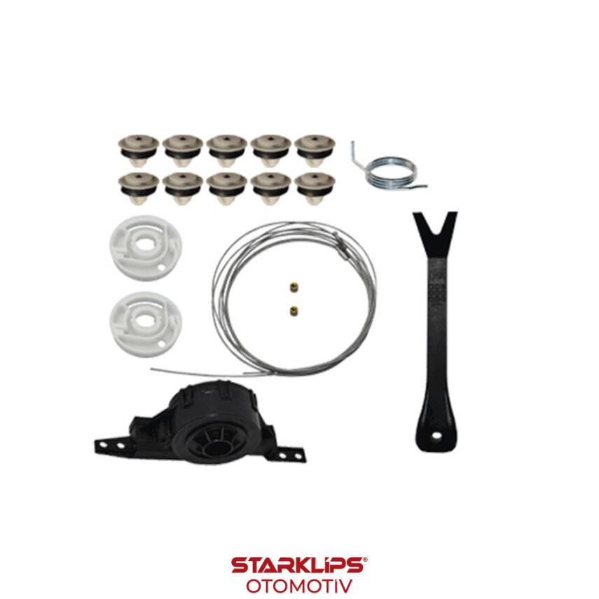 Set Sürgü Kapı Makara yataklı R VW T5 Caravelle 2003-2014 7E1843872 (Klips + Aparatlı) - 1