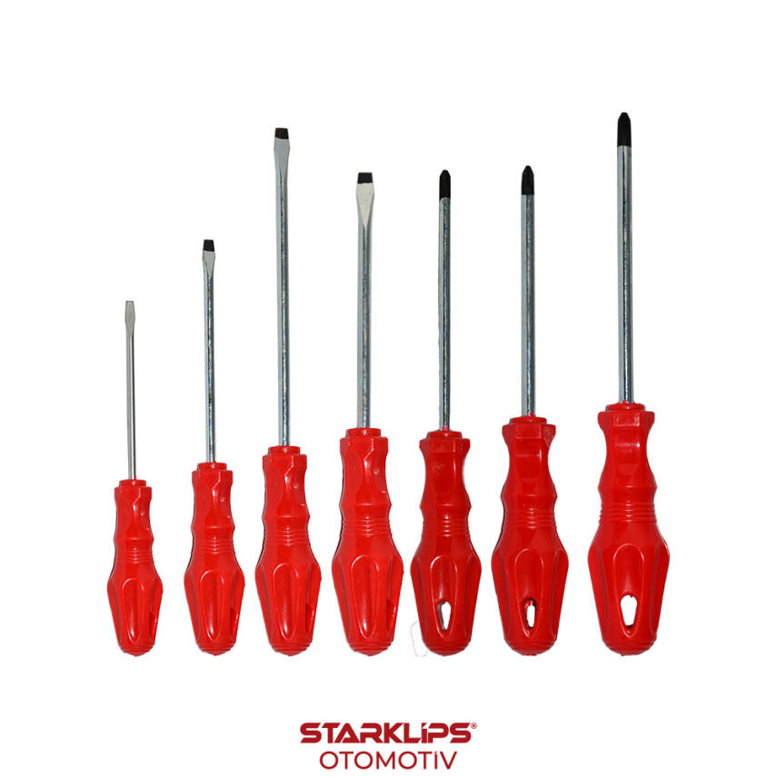 Set Tornavida Düz Yıldız 7 Parça 3x80-4x100-5x125-5x150-6x100-6x125-6x150 - 1