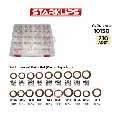 Set Universal Bakır Pul (Karter Tapa İçin) 210 Adet - Starklips