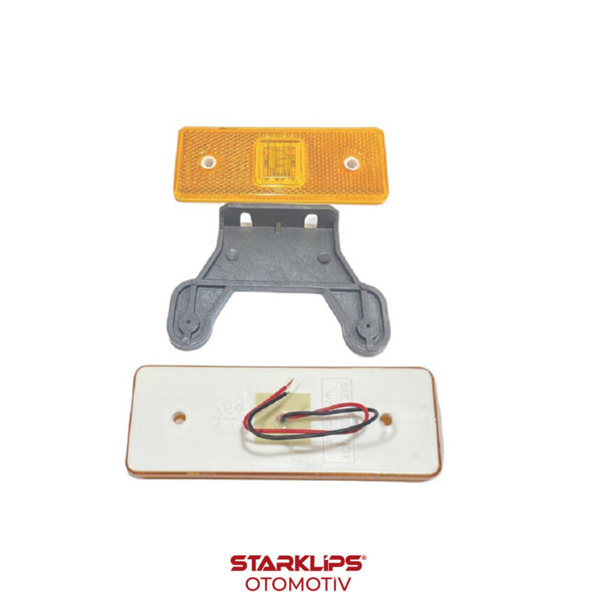 Side Marker 4 Ledli Lamba 24V Sarı Arkası Düz - 3030-M005Y30-A - 1