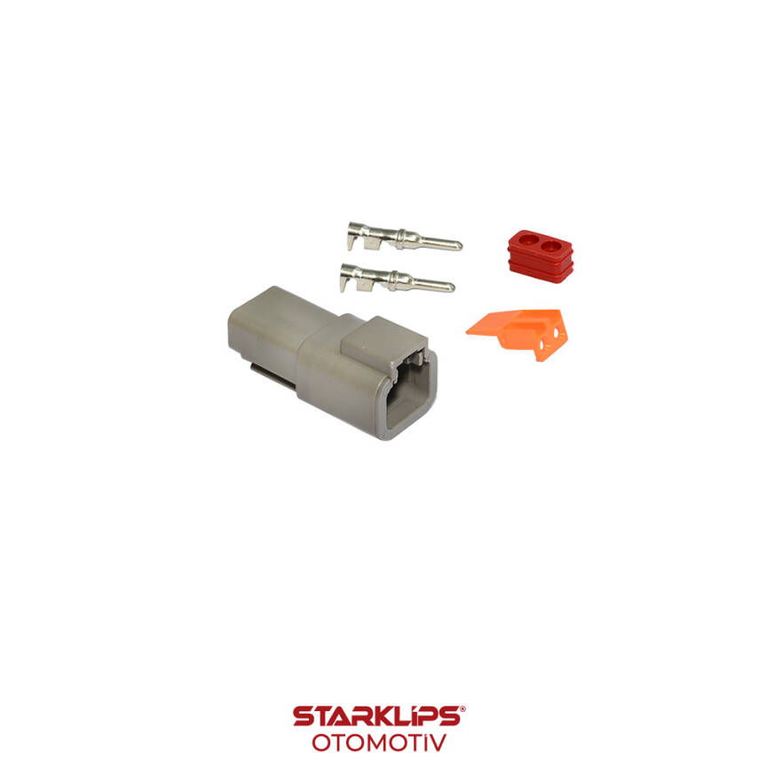 Soket 2 Pin Erkek Tesisat Deutsch iş Makinası DTM06-2S - 1