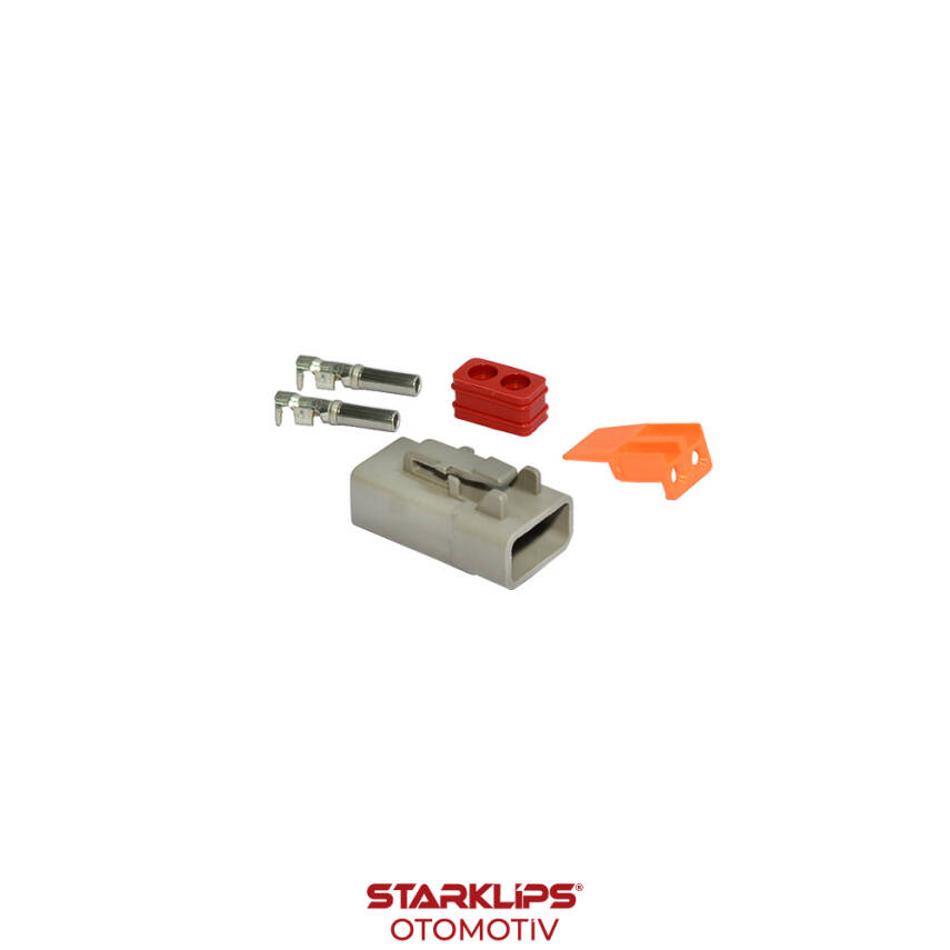 Soket 2 Pin Tesisat Deutsch iş Makinası DTM06-2S - 1