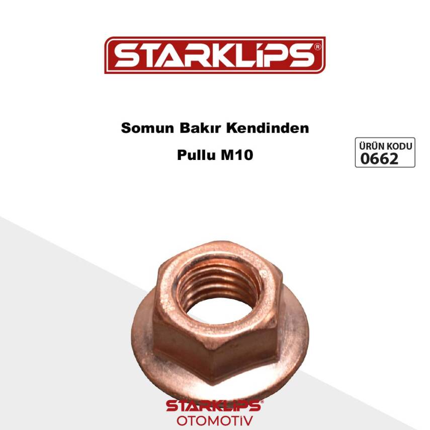 Somun Bakır Kaplama Kendinden Pullu M10 - 1