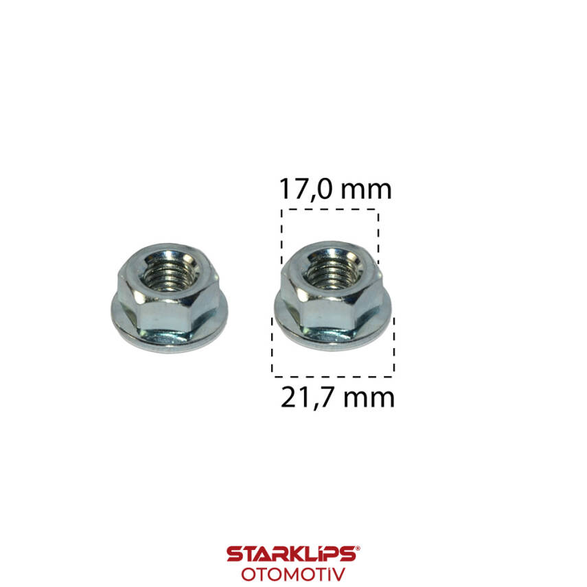 Somun Oynar Pullu Çelik Çinko Kaplama M10x22mm h11mm 17 Anahtar 7129904865 BMW Ford N621942 - 1