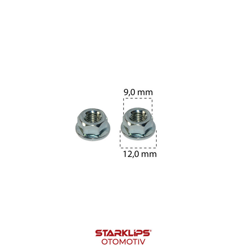 Somun Oynar Pullu Çelik Çinko Kaplama M5x12mm h5,2mm 9 Anahtar Ford N383255 - 1