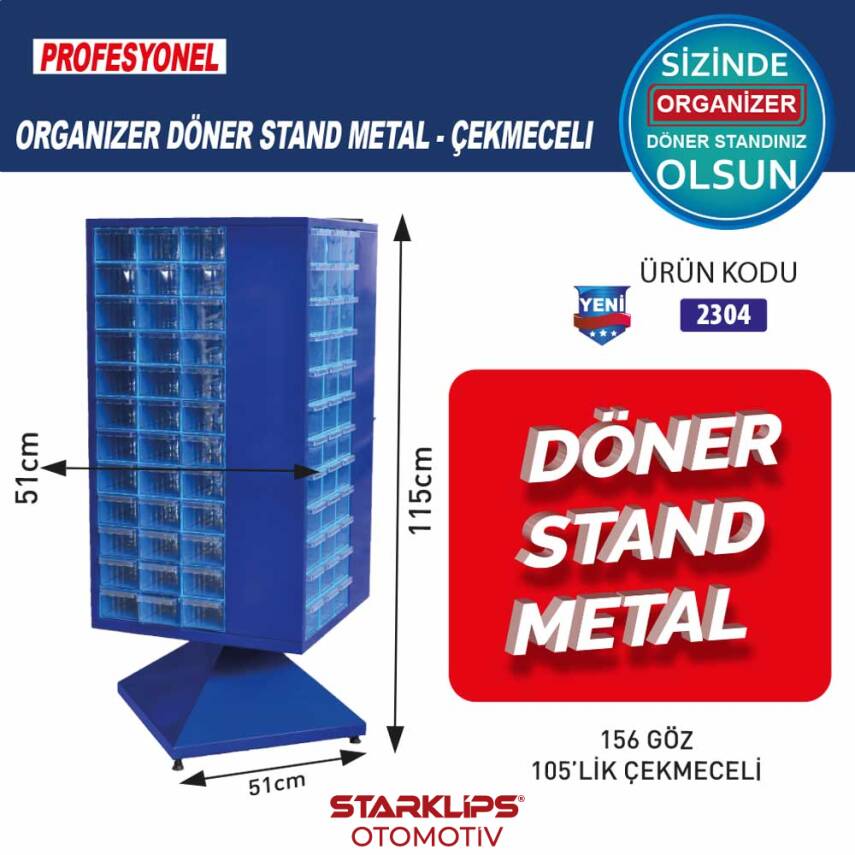 Stand Döner Dolap Sac 156 Göz 105 Lik Çekmeceli - 1