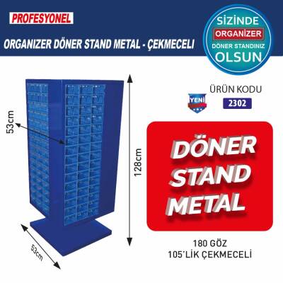 Stand Döner Dolap Sac 180 Göz 105 Lik Çekmeceli - 