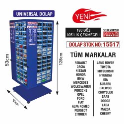 STAND SAÇ DOLAP 128x53x53 SET2 UNİVERSAL 180 GÖZ 105LİK ÇEKMECE - Starklips