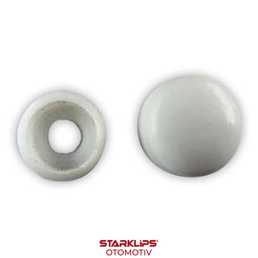 Vida Kapağı Küçük Boy Beyaz Bombeli (3,5-3,9-4,2mm Yıldız Silindir Baş Vida İçin) - 1